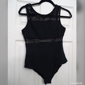 Lace, cut out body suit